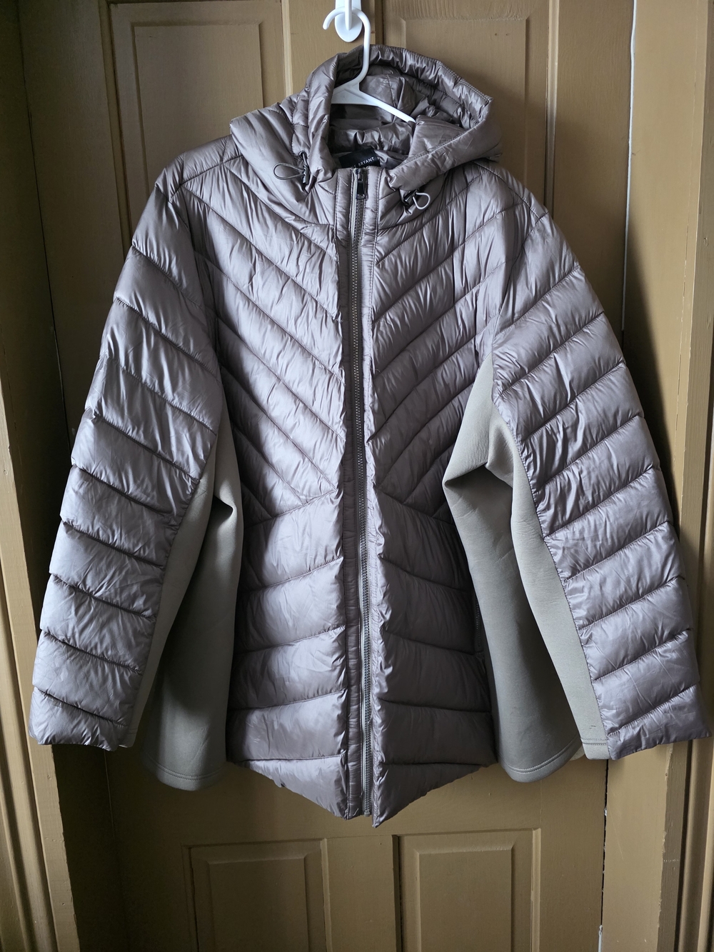 Lane Bryant Size 26/28w Light Taupe Quilted Hooded Jacket